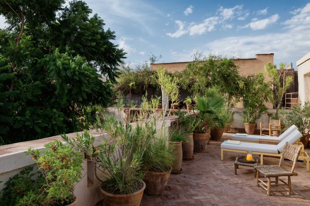 A private roof terrace at Dar Louisa